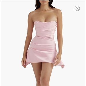 House of CB Jasmine Strapless Satin Corset Dress, XS